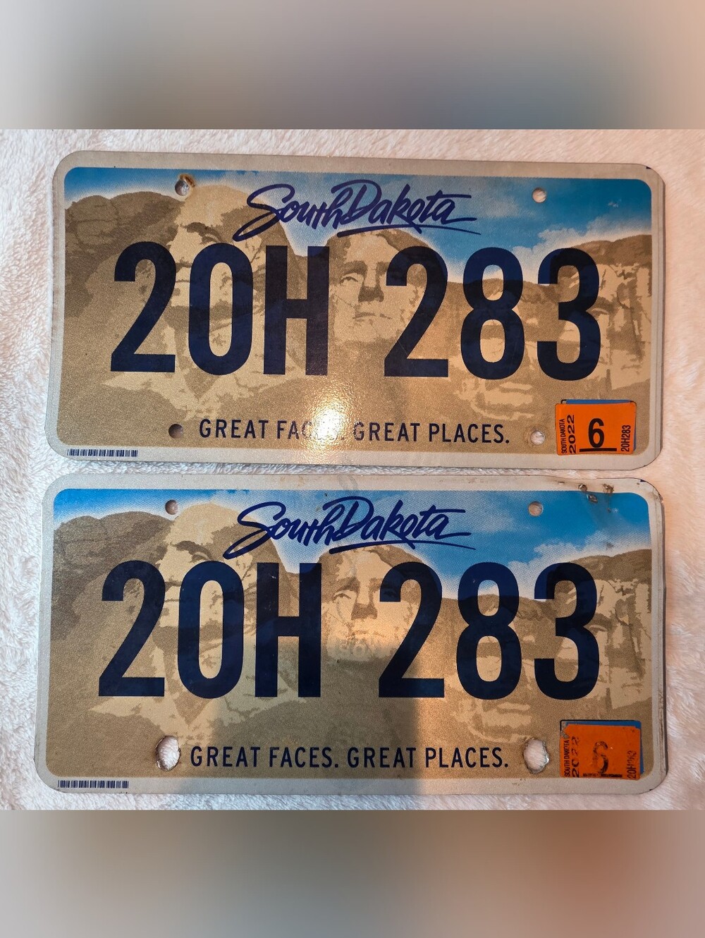 Set of 2 South Dakota Mount Rushmore License Plates Home Decor